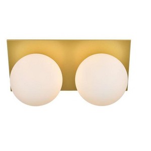 Elegant Lighting Jillian 2 light Brass and frosted white Bath Sconce - 1 of 4