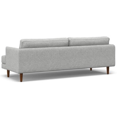 Chloris 90" Mist Grey Fabric Mid-Century Sofa with Wood Legs