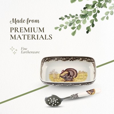 Spode Woodland Dish with Slotted Spoon - Thumbnail 2