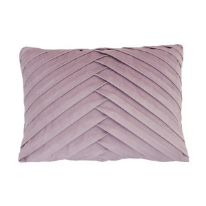 James Pleated Velvet Oversize Lumbar Throw Pillow Purple - Decor Therapy
