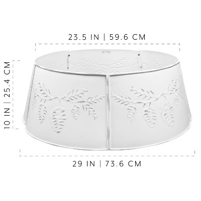 Large White Pine Embossed Iron Christmas Tree Collar
