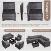 ALAULM 9 Pieces Patio Furniture Set, Rattan Wicker Sofa Set, Outdoor Conversation Sets w/Swivel Rocking Chairs Sectional Sofa - 3 of 4