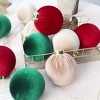 12ct Christmas Balls Ornaments Decor Set, Cloth Wrapped Xmas Balls Hanging Tree Ornaments for Christmas Tree Wreath Garland, 3.15in - 2 of 4