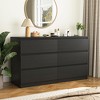 CIPACHO Modern BLACK 6 Drawer Double Dresser Roomy Storage Chest Great for Bedroom Closet Living Room to Tame Clutter and Add Sleek Style - 4 of 4