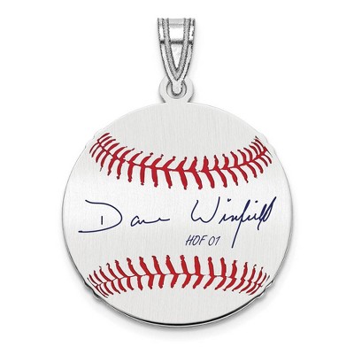 Black Bow Jewelry Sterling Silver Dave Winfield Signature SM Enamel Baseball Pendant