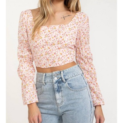 Women's Don't Hold Back Floral Top - Cloud Ten