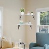 Unique Bargains Bathroom Bedroom Kitchen Wall Mounted Wood Floating Shelves 15.7" x 11.4" 2 Pcs - 4 of 4