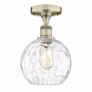 Athens Water Glass - 1 Light Semi-Flush Mount In Industrial Style-10.75 Inches Tall and 8 Inches Wide - 1 of 1