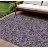 Eggplant Purple And Lilac Floral Washable Indoor Outdoor Area Rug - 2 of 4