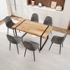 NicBex Dining Table Set for 6 Modern Dining Table with MDF Tabletop, Metal Frame and 6 Suede Chairs for Kitchen - 4 of 4