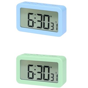 REGALWOVEN 2 Pcs Digital Smart Battery Powered Snooze Home Decor Alarm Clock 3.3 x 2 x 0.8 Inches - 1 of 4