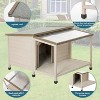 Dog House Outdoor Weatherproof with Open Roof and Terrace,Waterproof Indoor Dog Kennel Doghouse Shelter for Small to Medium Dogs - 4 of 4