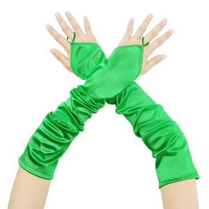 INSPIRE CHIC Women's Fingerless Satin Elbow Long Gloves 1 Pair - 1 of 4