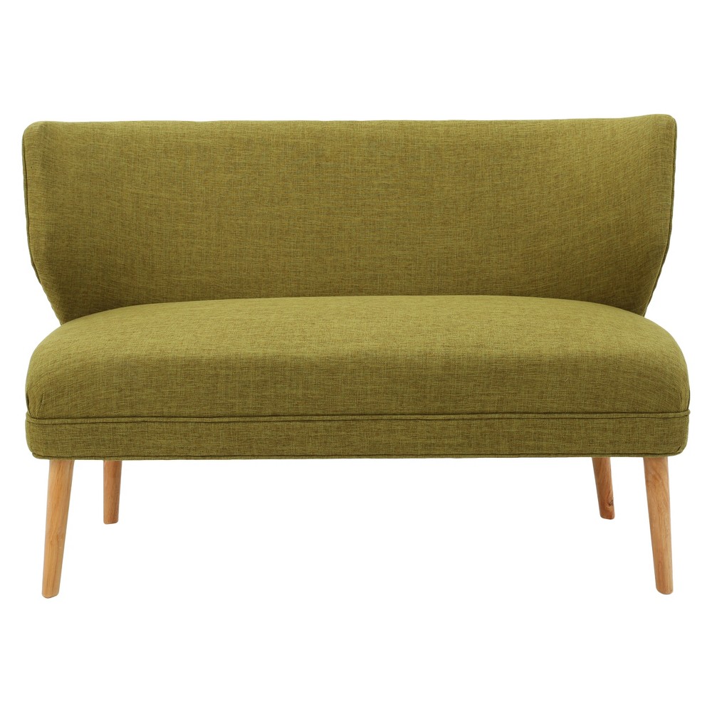 Photos - Sofa Desdemona Mid-Century Loveseat Green - Christopher Knight Home: Armless, 2-Seater, Polyester Upholstery