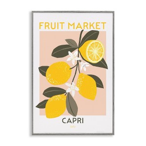 Stupell Industries Fruit Market Lemon Branch Framed Giclee Art, Gray, 12" x 18" - 1 of 4