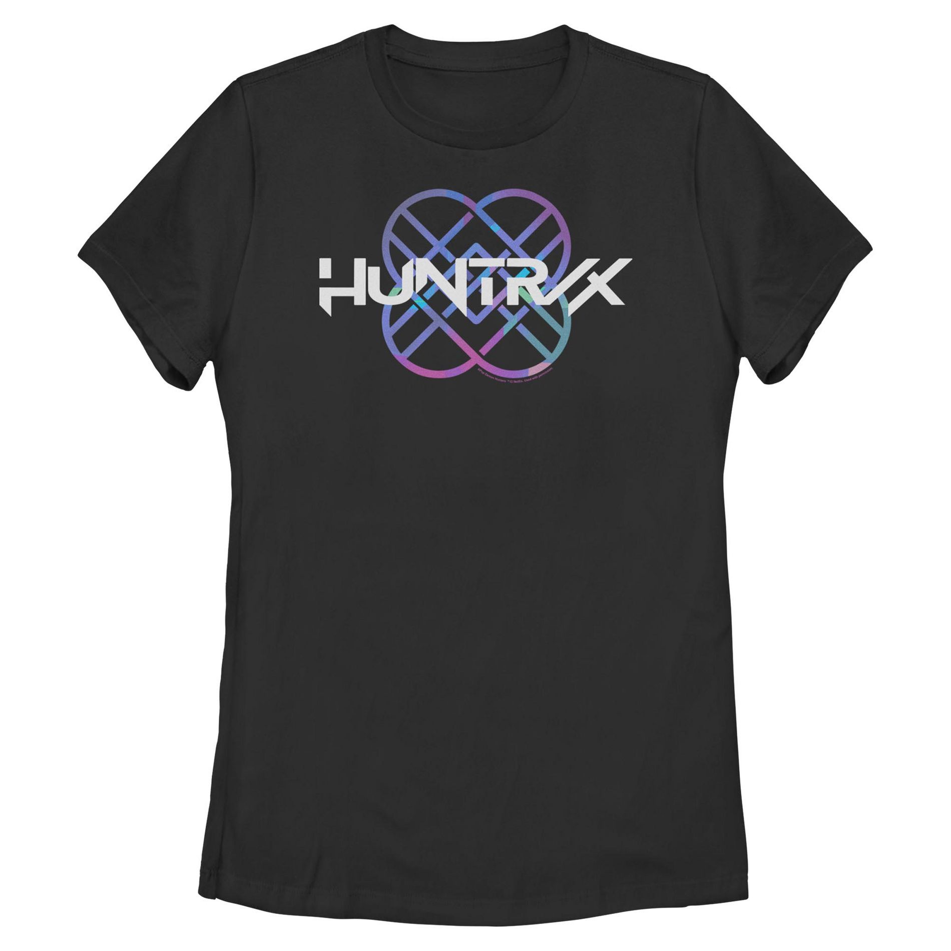 Womens KPop Demon Hunters Huntrix Holographic Logo T Shirt