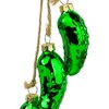 Northlight 8.5" Green Shiny Pickle Cluster Trio Glass Christmas Ornament - image 3 of 4