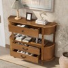 Bella Depot Curved 43'' Wood Console Table with 3 Drawers, Narrow Entry Table Sofa Table with Storage Shelf and Solid Wood Legs - 2 of 4