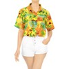 LA LEELA Hawaiian Shirts Womens Floral Summer Beach Party Blouses Shirt TShirts Short Sleeve Vacation Shirts Blouses for Women - 4 of 4