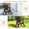 Outdoor Wooden Rocking Chair, Single-Person Rustic Adirondack Rocker with Slatted Seat, High Backrest, Armrests for Patio, Garden and Porch - 4 of 4