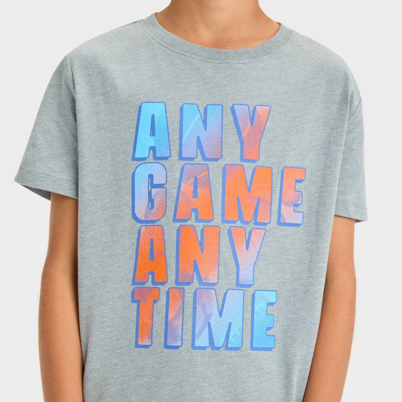Boys' Short Sleeve 'Any Game Any Time' T-Shirt - Cat & Jack™ Gray, 3 of 5