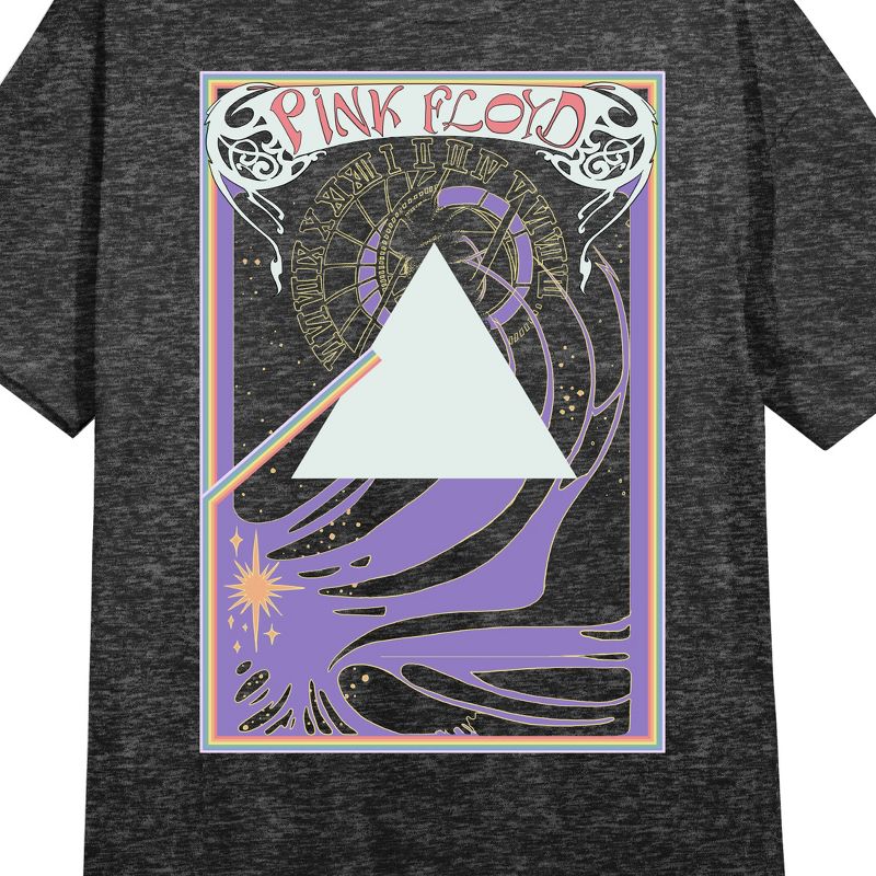 Pink Floyd Triangle With Clock And Rainbow Women's Charcoal Heather Casual T-Shirt Dress, 2 of 3