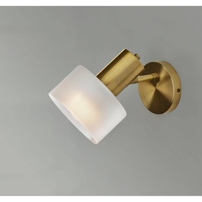 Antique Brass and Glass Dimmable Wall Sconce