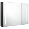 vidaXL Bathroom Cabinet White and Silver Engineered Wood 19.7x5.1x27.6 in - Shining Black 35 x 5.5 x 24.4 in - 3 of 4