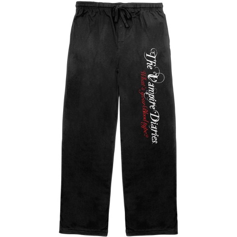 The Vampire Diaries Logo Men's Black Sleep Pajama Pants-S