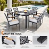 7-Piece Outdoor Patio Aluminum Dining Set with 59" Rectangular Table, 6 Cushioned Armchairs, and Umbrella Hole - 3 of 4