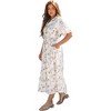 Amaryllis Women’s Puff Sleeve Collared Button Down Top Vintage Floral Print Lightweight - 4 of 4
