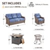 Buenhomino Patio Furniture Set with Fire Pit Table 50,000 BTU,5 Piece Wicker Outdoor Conversation Sets,Outdoor Swivel Rocker Chairs Patio Sofa - 3 of 4