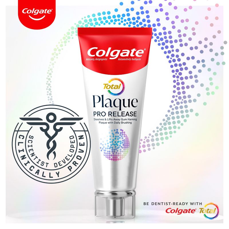 Colgate Total Plaque Pro-Release Whitening Toothpaste - 3oz, 4 of 11