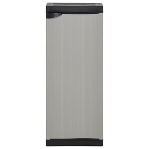 vidaXL Garden Storage Cabinet - Compact Patio Organizer, PVC and PP Material, with 1 Shelf and Security Lock, Gray and Black, 13.8"x15.7"x33.5" - 1 of 4
