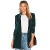 Coolmee Women Casual Gold Velvet Blazers Open Front Lapel Long Sleeve Cardigan Slim Fit Coat For Fall Winter Office Work Suit Dark Green XL - 2 of 4
