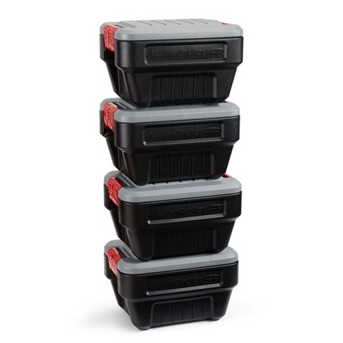 Rubbermaid 48 Gallon Action Packer Lockable Latch Storage Box, Black (Used)