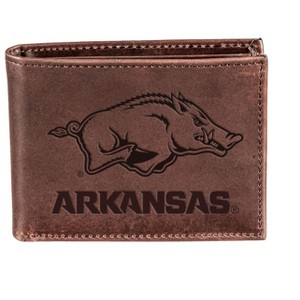 Evergreen NCAA Arkansas Razorbacks Brown Leather Bifold Wallet Officially Licensed with Gift Box - 1 of 1