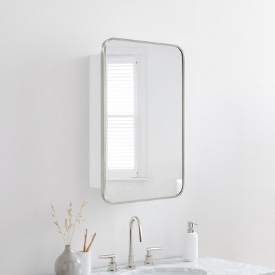 TEHOME Garnes Rectangular Recessed or Surface Mount Metal Medicine Cabinet with Mirror