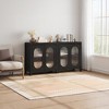 31" MDF Sideboard Cabinet with Fluted Glass Doors - Adjustable Shelf Modern Storage Unit | Matte Black | for Living Room/Entryway - 2 of 4