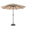 Gulches Aluminium 10ft 3 Tier Auto-tilt Umbrella ,Outdoor Patio Umbrella - Market Table Pool Deck Umbrella (Base Not Included)( khaki ) - 3 of 4