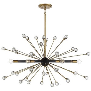 Savoy House Ariel 6 - Light Chandelier in  Como Black/Gold - 1 of 4