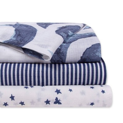 Image of Burt's Bees Baby® Woven Organic Cotton Muslin Blankets - Hello Moon - 3pk