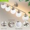 POWLIG 38.98-in 5-Light Nickel Bathroom Light Fixtures Over Mirror Vanity Lighting with Milk White Glass Globe Shades - 2 of 4