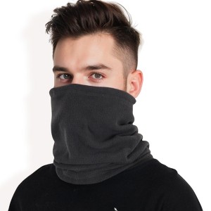 Anna-Kaci Men's Winter Neck Warmer Fleece Gaiter Neck Cover Balaclava Outdoor Windproof Face Cover Mask - 1 of 4