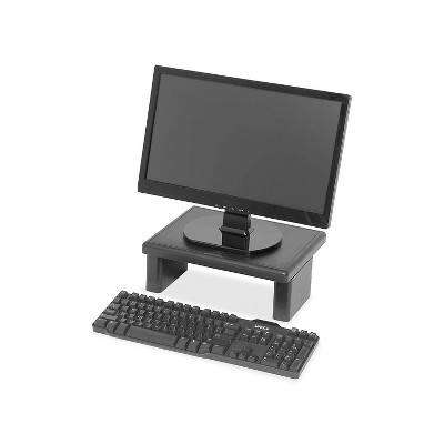 Black Adjustable ABS Plastic Monitor Riser with Cord Clip