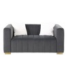 Modern Channel-Tufted Velvet Loveseat - Chesterfield-Inspired 2-Seater, Luxe Upholstery for Traditional/Contemporary Decor - 3 of 4