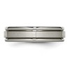 Black Bow Jewelry 6mm Titanium Satin Center Grooved Edge Comfort Fit Band - image 3 of 4