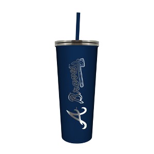 MLB Atlanta Braves 24oz Skinny Tumbler with Straw - 1 of 4