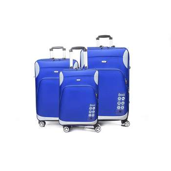 Mirage Luggage Dominic Soft Shell Lightweight Expandable 360 Dual Spinning  Wheels Combo Lock 28, 24, 20 3 Piece Luggage Set - Navy