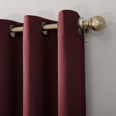 Wine Red 84" Polyester Blackout Grommet Curtain Panel